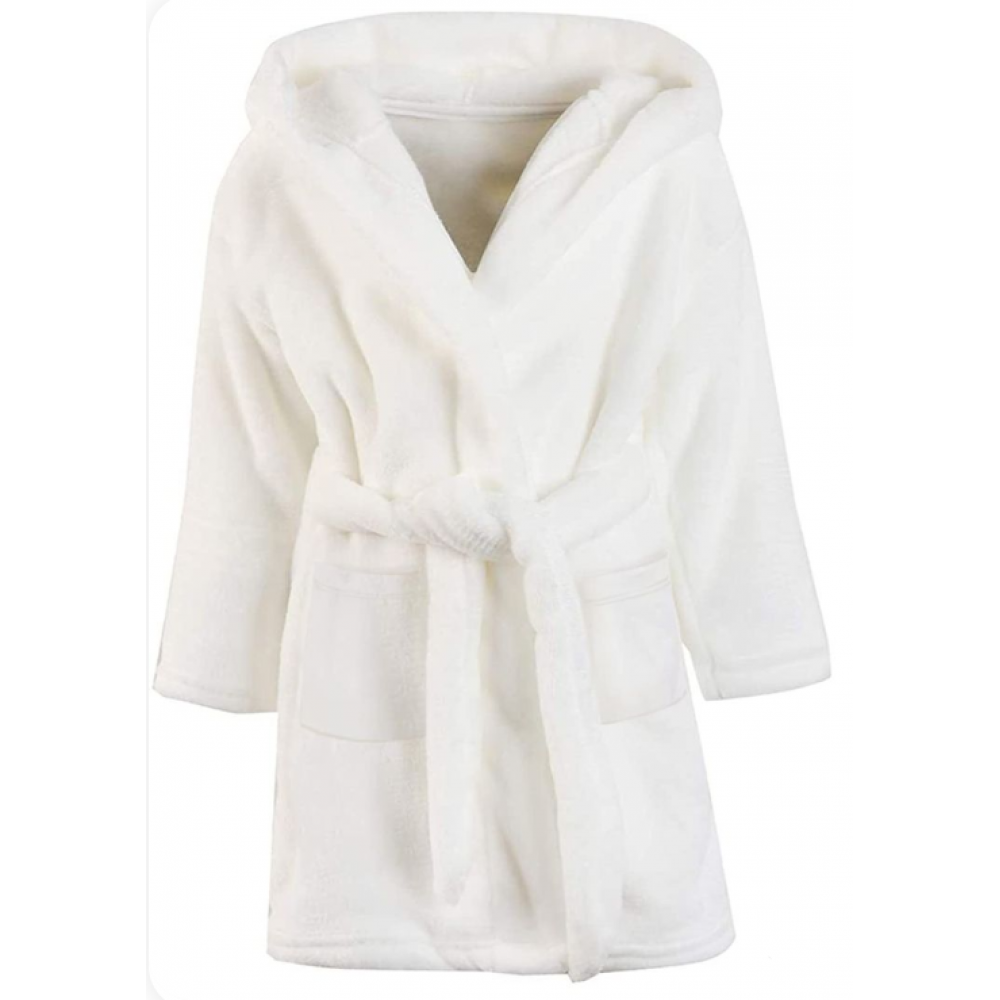 Soft Fur Hooded Robe with Belt for Girls & Women