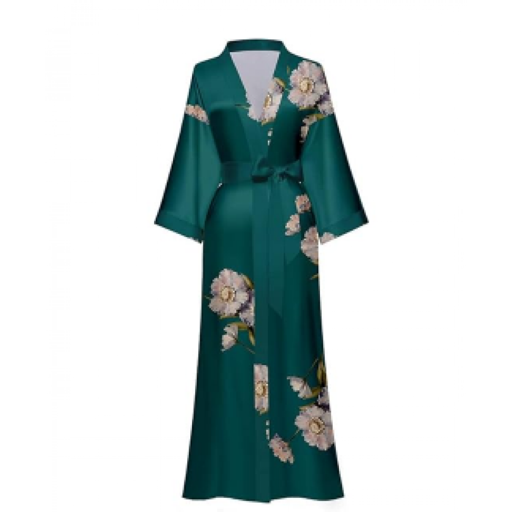 Women's Satin Kimono Robe Long