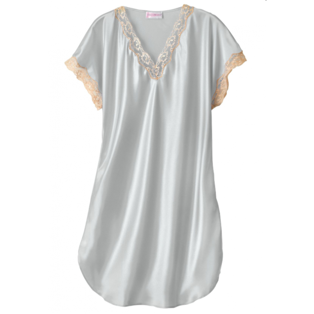 Sleep Shirt Charming Satin Silver 